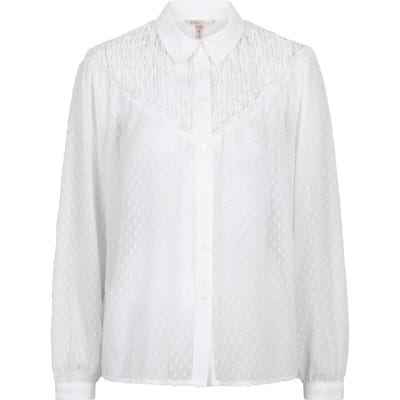 EsQualo Blouse Plumetis Smock Off White Maat: 36 | Longsleeves Outlet | Dames | Wit