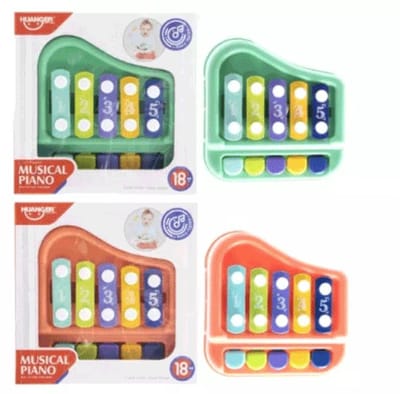 Kidsfun xylofoon piano speelgoed 5 toons kleurrijk muziekplezier.