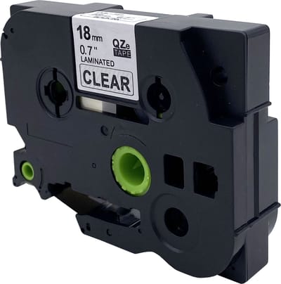 DULA Brother Compatible label tape- Tze-141 - 1 cassette - Brother P-Touch - Zwart op transparant - 18mm x 8m