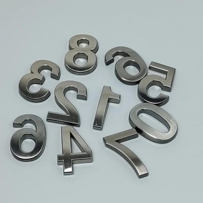 Huisnummer Zelfklevend - Deurnummer Plaat - Huis Markeren - ABS Kunststof - 5 cm - Grijs