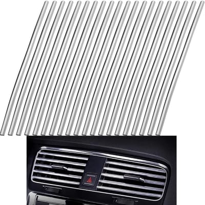 Store_9 - Decoratieve strips - Auto-interieur - 20 stuks - Zilverkleurig - Ventilatieopeningen - Geschikt voor diverse modellen