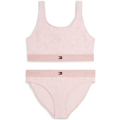 Tommy Hilfiger Girls Bralette Set Print Palm Leaf Pink Größe: 12-14 | Unterwäsche Outlet | kids | Rosa