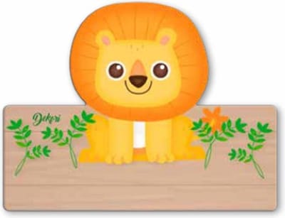 Naambord Leeuw - Kind - Meisje - Jongen - Hout - Dekori - Babykamer - Kinderkamer