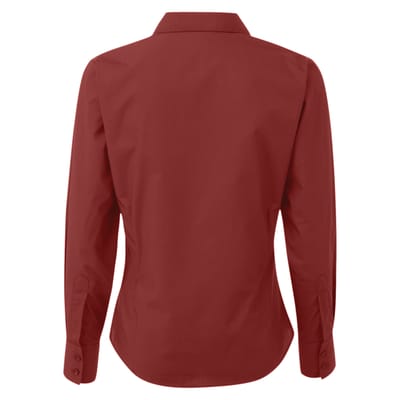 Premier Dames/Dames Popeline Blouse met Lange Mouwen (Bourgondië)