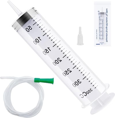 Grote 350ml Herbruikbare Plastic Spuit met 1m Slang, Ideaal voor Laboratoria en Dierenvoeding, Veilig en Eenvoudig in Gebruik