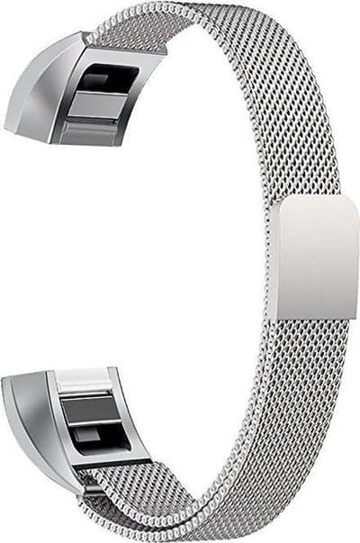 By Qubix - Compatible Fitbit bandje - Geschikt voor Fitbit Alta HR Milanese bandje - Maat: Small - Zilver Smartwatch bandje