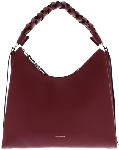 COCCINELLE Leren schoudertas Boheme Grana Double Shoulder Bag Ribes / Prune (rood)paars