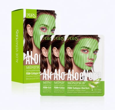 MÔND’SUB® Aloe Vera PDRN Collageen Gezichtsmasker – Kalmerend Hydrogel Masker voor Hydratatie & Huidherstel na Zon – Korean Skincare – 3 Stuks
