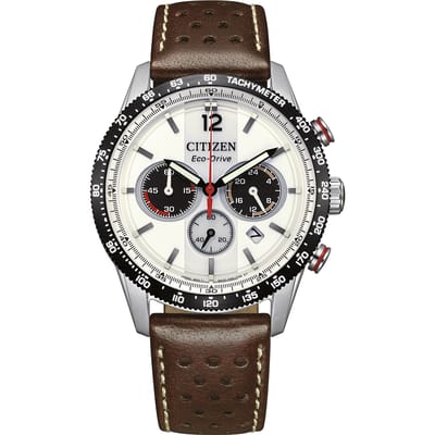 Citizen CA4714-04A Horloge - Leer - Bruin - Ø 40 mm