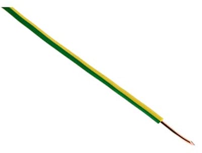 Elektrische Voedingskabel H07V-U 2.5mm² - 25m - PVC Isolatie - Geel en Groen - Voor Binnen- en Bouwgebruik