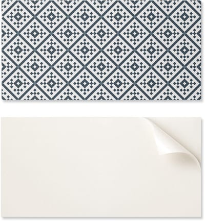 Zelfklevend vinylpaneel met print voor de badkamer, 100x50 cm, geometrisch ruitpatroon.
