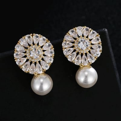 Emmaya – boucles d'oreilles en Zircon cubique, cercle charmant, trois couleurs au choix, avec perle élégante, cadeau Noble pour femmes, bijoux fins, nouvelle collection or