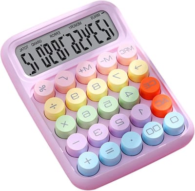 Rekenmachine met toetsenbord - Elektronische calculator - Thuis en kantoor - Mechanische schakelaars - Niet gespecificeerd - Paars
