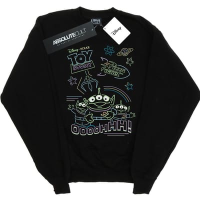 Disney Heren Toy Story Neon Klein Groen Mannen Sweatshirt (Zwart)