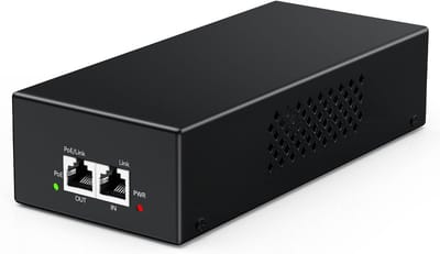 SnelShoppen - Gigabit PoE Injector 90W, PoE++ Adapter, 10/100/1000Mbps, IEEE 802.3bt/at/af, Tot 100m, Metalen Behuizing, Desktop/Wandmontage, Plug & P
