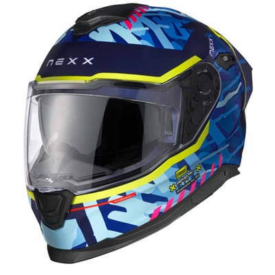 Nexx Y.100R Urbangram Indigo Blauw Mat Integraalhelm - Maat M - Helm