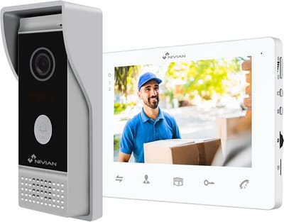 2-Draads Video Intercom met 7 Inch Monitor, Nachtzicht en Deuropener | Analoog Toegangscontrolesysteem