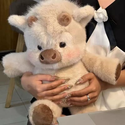 Peluche Porc en Peluche Douce 17,7 pouces, Oreiller Porc Animé Mignon pour Enfants, Cadeau Créatif Porc qui Court en Peluche pour Anniversaire café