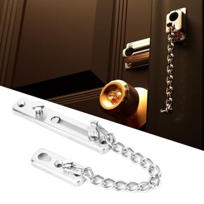 Acier Inoxydable Durable Anti-Vol Chaîne Cadenas Sécurité Garde Verrou de Porte Loquet Maison Hôtel(argent )