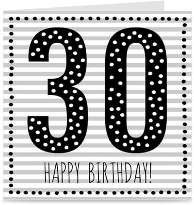 30 JAAR - HAPPY BIRTHDAY | verjaardagskaart / kaart met envelop | wenskaart voor 30e verjaardag