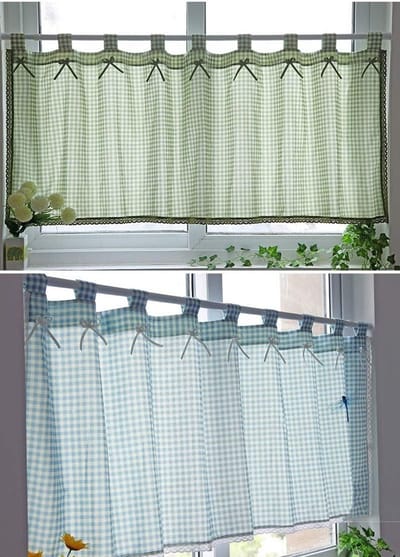Korte Gordijnen - Keukengordijn - Raamdecoratie - Met Haaksluiting - 150 x 40 cm - Groen