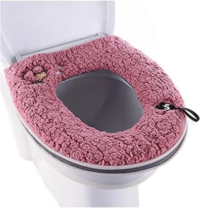 Warme Wasbare Dikke Toiletbril Cover met Handvat en Rits voor Comfortabele Badkamer