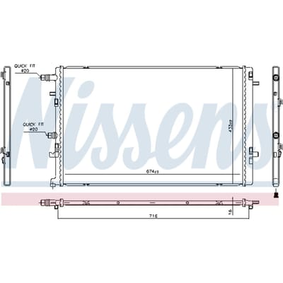 Radiator, motorkoeling NISSENS 606762