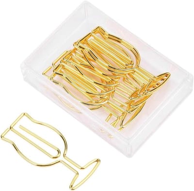 Grappige Gouden Metalen Document Clips - 10 stuks - School & Kantoorbenodigdheden - Bladwijzer - Briefpapier Organizer