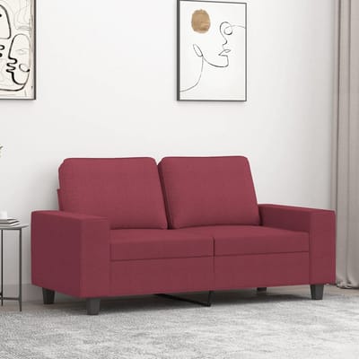 vidaXL - Tweezitsbank - 120 - cm - stof - wijnrood