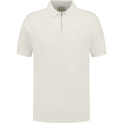 Dstrezzed Dorian Zip Polo Polo's & T-shirts Heren - Polo shirt - Creme - Maat XXL