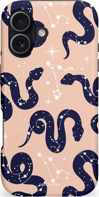Casetastic hoesje geschikt voor Apple iPhone 17 - MagSafe - Dubbellaagse bescherming - Astro slang - Fashion Case - Zand Perzik Donkerblauw Grijs