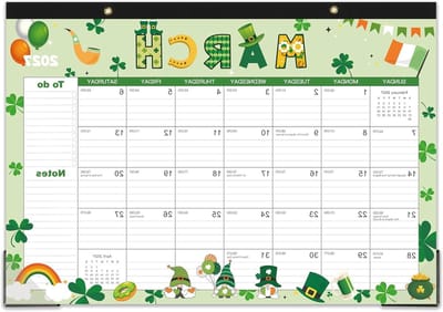 Bureaukalender - Plankalender - Planning Maken - 18 Maanden - 17 x 12 inch - Wit