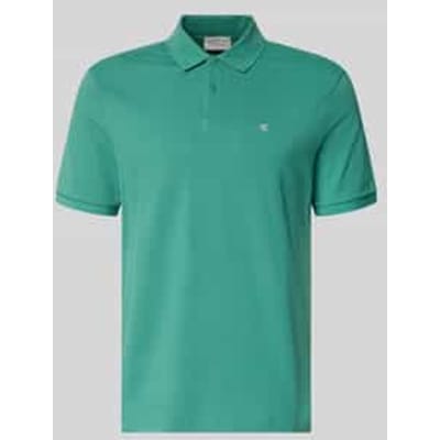 Calvin Klein Ss Monogram Pique Polo Wild Green Größe: S | Poloshirts Outlet | Herren | Grün