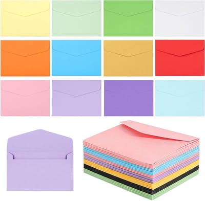 Mini Enveloppen Set van 60 Stuks - Kleine Gekleurde Enveloppen voor Kaarten, Uitnodigingen en Decoratie