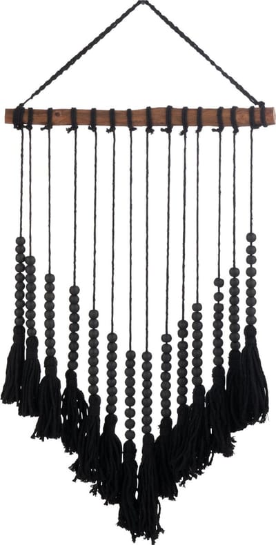 J-Line hanger Pompon - katoen - zwart