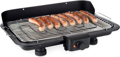 Thuys - Elektrische Tafelgrill Zwart XXL - 51x30cm Grilloppervlak - 2200W - Traploze Temperatuurregeling - voor Balkon en Binnen