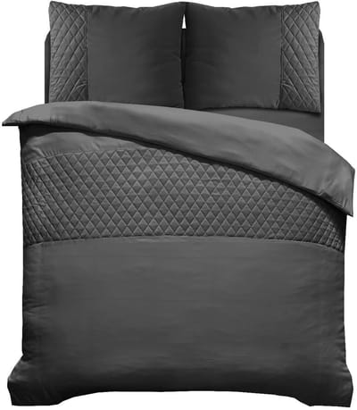 Husch Dekbedovertrek Velvet Band - 200x200/220 - Antraciet
