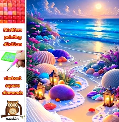 50x40cm Diamond Painting fantasy strand (vierkant) nr 15