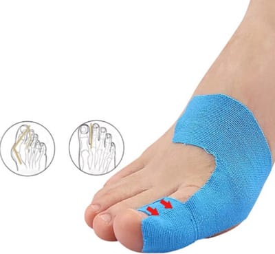20 Stuks Tape tegen Hallux Valgus (Scheefstand Grote Teen) – Bunion Corrector & Teen Corrector, Pijnverlichting – Hypoallergeen & Latexvrij- Blauw