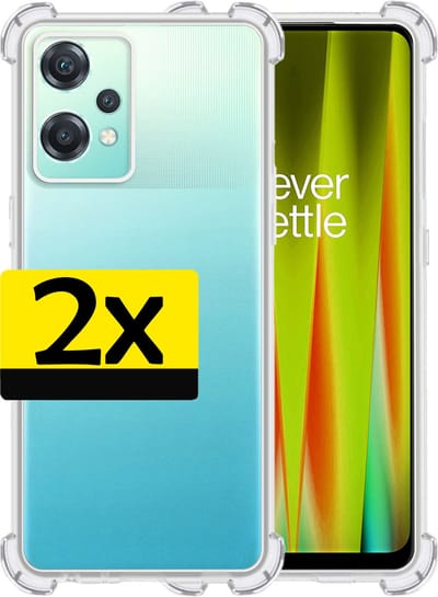 Hoesje - 2 Stuks - Geschikt voor OnePlus Nord CE 2 Lite - Sterk & Shockproof - Siliconen Case - Back Cover - Telefoon Hoes Shock Proof - Telefoonhoesjes - Transparant
