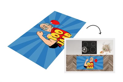 Keukenloper - Loper keuken - Man - Verjaardag - 100 - 120x60 cm - Keukenloper vinyl