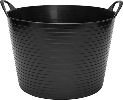 Garronda 42L flexibele kunststof kuip – Voederbak – Emmer – Tubtrug – Wasmand – Zwart - GD-STIC-ElasticBasket
