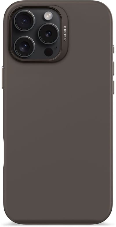 DECODED Siliconen Hoesje Geschikt voor iPhone 15 Pro Max - Premium Soft-Touch Materiaal - Antibacteriële Coating - Geschikt voor MagSafe - Phantom Zwart