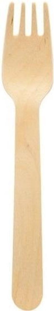 100x stuks Houten wegwerp vorken bestek 16 cm - Biologisch afbreekbaar/composteerbaar - Duurzaam - Milieuvriendelijke/milieubewuste keuze