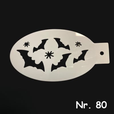 Schminksjabloon - vleermuisjes (nr. 80) - 12cm