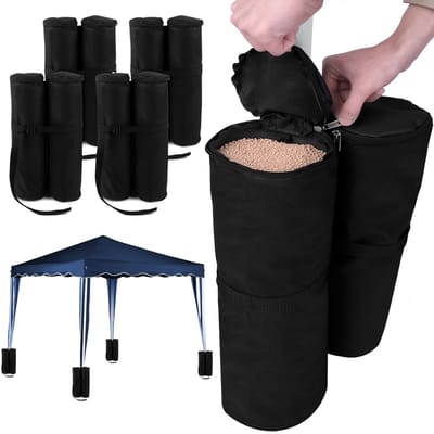 Verzwaringsvoet Partytent Set van 4 Zwart Stof 26x13x46cm