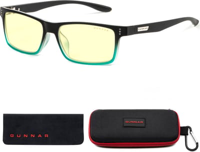 GUNNAR - Cruz - Gaming Bril - Computerbril - Blauw Licht Bril - Blue Light Glasses Zonder Sterkte - Onyx/Teal - Amber