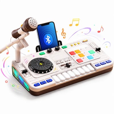 Pumpify DJ Set Kinderen – Educatief Speelgoed – Bluetooth Verbinding – Inclusief Microfoon – Scratchfunctie – Dynamische LED Lichten – Oplaadbaar – Ingebouwde Speakers – Demotracks – Speelgoed – 3 Jaar – 4 Jaar – 5 Jaar – 6 Jaar – 7 Jaar – 8 Jaar