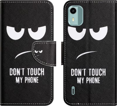 Coverup Hoesje - Geschikt voor Nokia C12 Hoesje - Coverup Book Case - Don't Touch