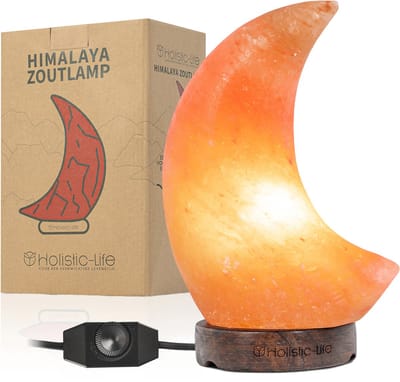 Dimbare Maanlamp Zoutlamp 2-3KG Himalayazout– Tafellamp – Sfeerlamp – Zoutsteen Nachtlampje – Incl. E-book